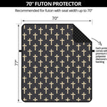 Christian Cross Pattern Print Futon Protector