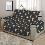 Christian Cross Pattern Print Half Sofa Protector