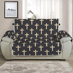 Christian Cross Pattern Print Half Sofa Protector