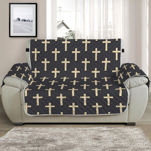 Christian Cross Pattern Print Half Sofa Protector