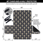 Christian Cross Pattern Print Half Sofa Protector