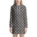 Christian Cross Pattern Print Pullover Hoodie Dress