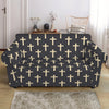 Christian Cross Pattern Print Loveseat Slipcover