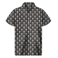 Christian Cross Pattern Print Men's Short Sleeve Shirt