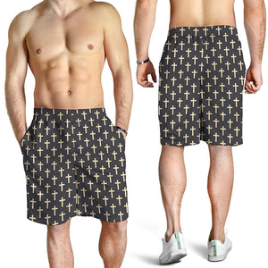 Christian Cross Pattern Print Men's Shorts