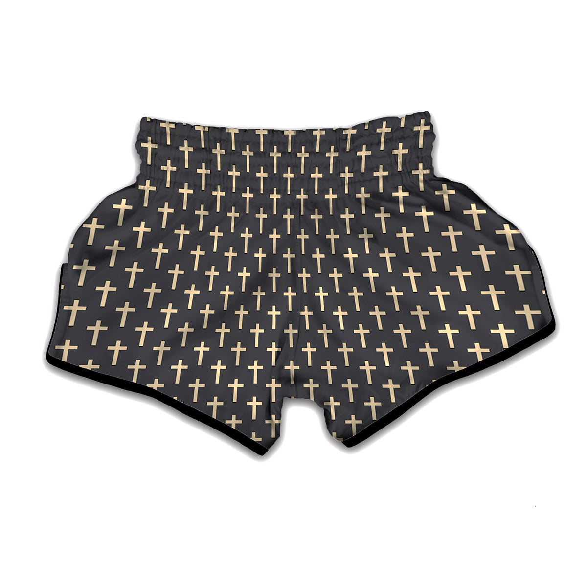 Christian Cross Pattern Print Muay Thai Boxing Shorts