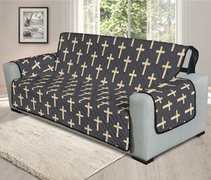 Christian Cross Pattern Print Oversized Sofa Protector