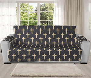 Christian Cross Pattern Print Oversized Sofa Protector