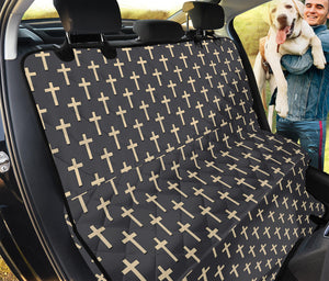 Christian Cross Pattern Print Pet Car Back Seat Cover