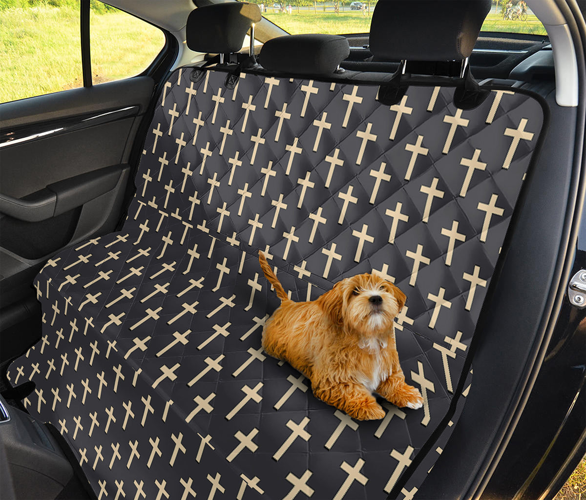 Christian Cross Pattern Print Pet Car Back Seat Cover