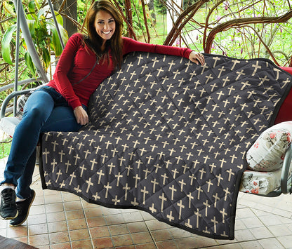 Christian Cross Pattern Print Quilt