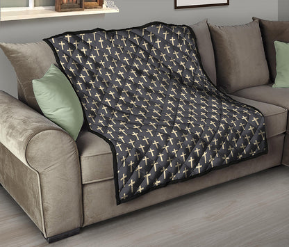 Christian Cross Pattern Print Quilt