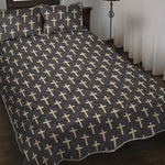 Christian Cross Pattern Print Quilt Bed Set