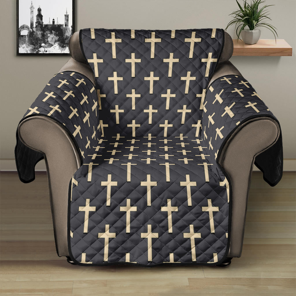 Christian Cross Pattern Print Recliner Protector