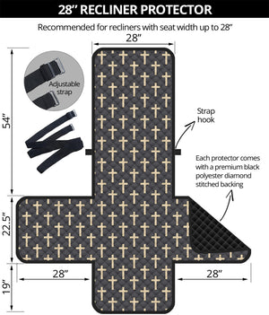 Christian Cross Pattern Print Recliner Protector