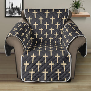 Christian Cross Pattern Print Recliner Protector