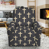 Christian Cross Pattern Print Recliner Slipcover