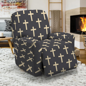 Christian Cross Pattern Print Recliner Slipcover