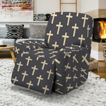 Christian Cross Pattern Print Recliner Slipcover