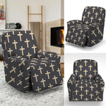 Christian Cross Pattern Print Recliner Slipcover