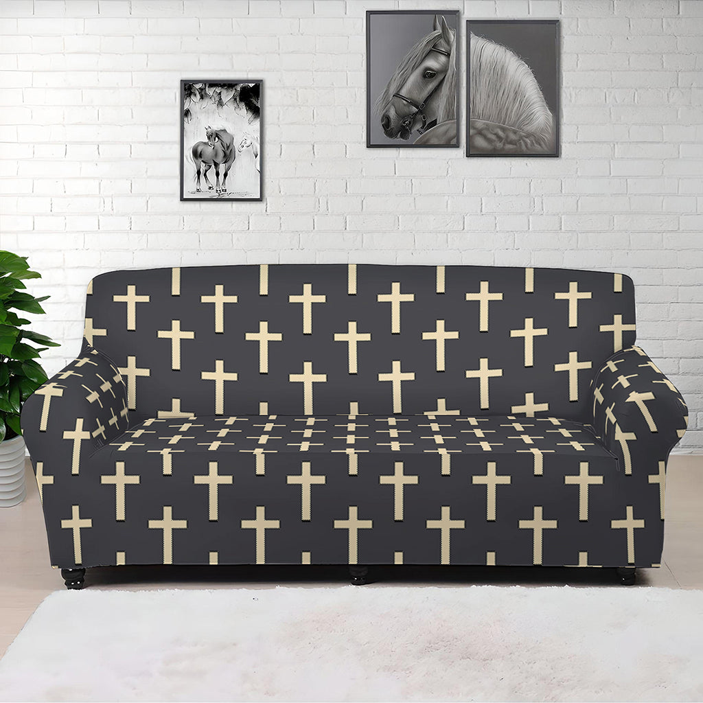 Christian Cross Pattern Print Sofa Cover