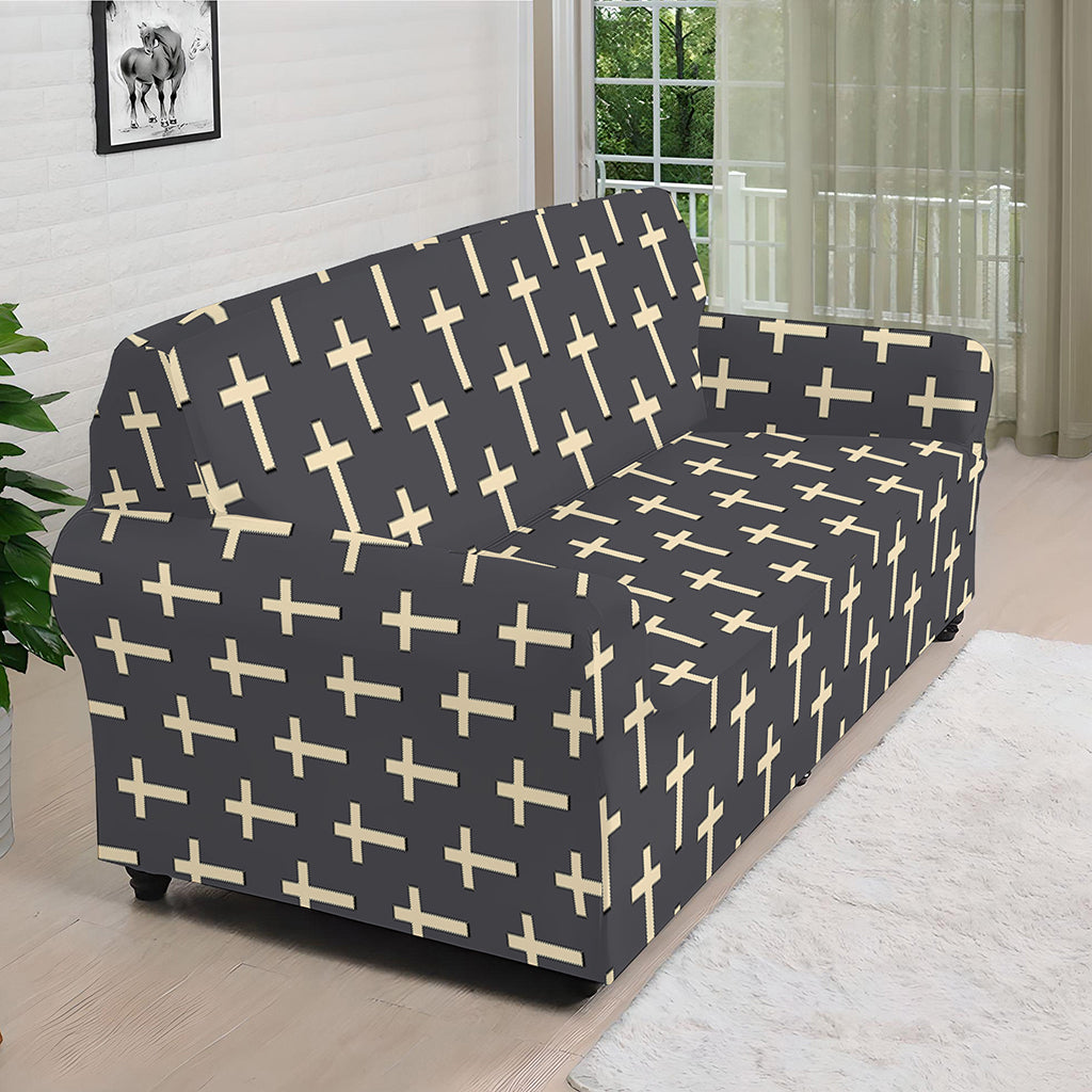 Christian Cross Pattern Print Sofa Cover