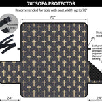 Christian Cross Pattern Print Sofa Protector