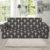 Christian Cross Pattern Print Sofa Slipcover