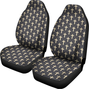 Christian Cross Pattern Print Universal Fit Car Seat Covers