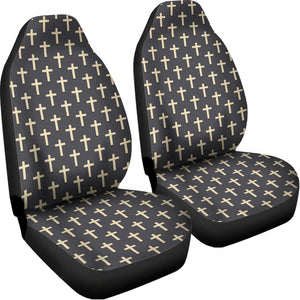 Christian Cross Pattern Print Universal Fit Car Seat Covers