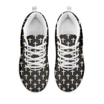 Christian Cross Pattern Print White Sneakers