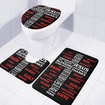 Christian Cross Religious Words Print 3 Piece Bath Mat Set