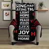 Christian Cross Religious Words Print Armchair Protector