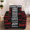 Christian Cross Religious Words Print Armchair Slipcover