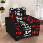 Christian Cross Religious Words Print Armchair Slipcover