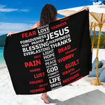 Christian Cross Religious Words Print Beach Sarong Wrap