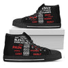 Christian Cross Religious Words Print Black High Top Shoes