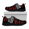 Christian Cross Religious Words Print Black Running Shoes