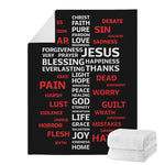 Christian Cross Religious Words Print Blanket