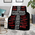 Christian Cross Religious Words Print Blanket