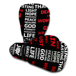 Christian Cross Religious Words Print Boxing Gloves