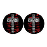 Christian Cross Religious Words Print Car Coasters