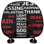 Christian Cross Religious Words Print Car Headrest Covers