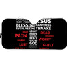 Christian Cross Religious Words Print Car Sun Shade