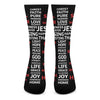 Christian Cross Religious Words Print Crew Socks