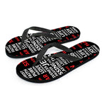 Christian Cross Religious Words Print Flip Flops