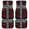 Christian Cross Religious Words Print Front and Back Car Floor Mats