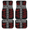 Christian Cross Religious Words Print Front and Back Car Floor Mats