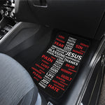 Christian Cross Religious Words Print Front Car Floor Mats