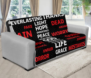 Christian Cross Religious Words Print Futon Protector